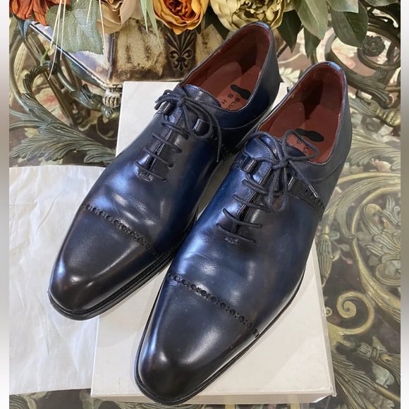 BLUE SOLE SHOES Lutisburg Navy Lace Up Dress Shoes (12) - Picture 2 of 12